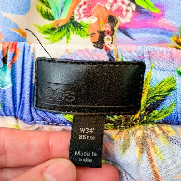 ASOS Mens Shorts ESPANA Tropical Pattern Elastic - Picture 4 of 6